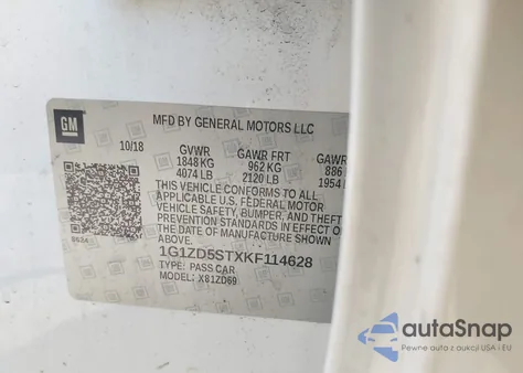 2019 Chevrolet Malibu Lt z USA, uszkodzony, nr VIN 1G1ZD5STXKF114628